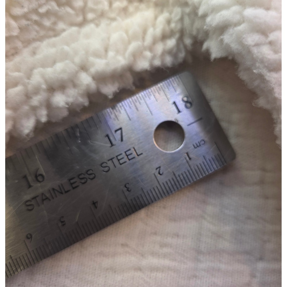 Wild Fable Cream Sherpa Cropped Hoodie XS Faux Fur Drawstring Sweatshirt White - Picture 11 of 11